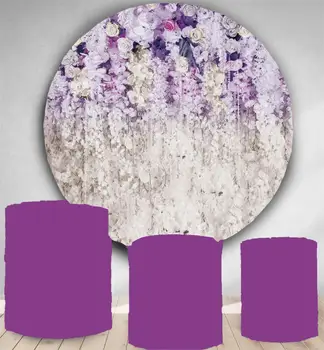Ratas fotografijos fonas vestuvių nuotakos dušas violetinė gėlė turo nuotrauka fone photo booth studija gimtadienio desertas stalo