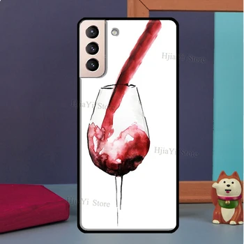 Raudono Vyno Stiklo, Minkštas gaubtas, Skirtas Samsung Galaxy S20 FE S8 S9 S10 Plius 10 Pastaba Pastaba 20 S21 Ultra Atveju Atgal