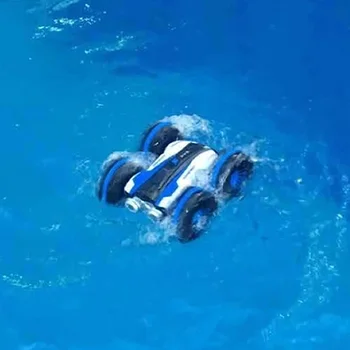 RC Automobilių 360 Pasukti Nuotolinio Valdymo Stunt 2 Pusių, atsparus Vandeniui Vairuotojo Ant Vandens Ir Žemės Amfibijas Elektriniai Žaislai Vaikams JIMITU