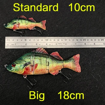 Recertop 10cm 22g swimbait plastiko žvejybos Multi-segmentų jaukų Dirbtinis žvejybos reikmenys Ežeras masalas 3D akis visus vandens sluoksnius