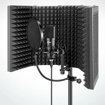 Reguliuojamas 5 Pultas Mikrofonas Atskirai Skydas, Sulankstomas Studija Mikrofonas Skydas Transliacijos Įrašymo