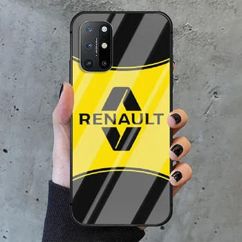 Renault S. Automobilio logotipas Telefono Grūdintas Stiklas Atveju Padengti Oneplus 5 6 7 8 9 Nord T Pro Silikono Padengti