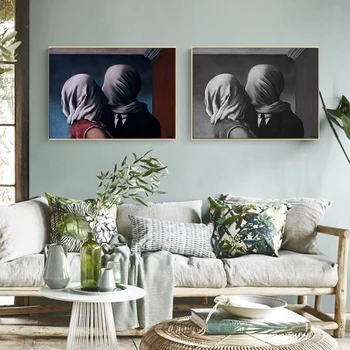 Rene Magritte Meilužio Derinys Drobės Tapybos Sienos Meno Plakatas Spausdinimo Siurrealizmas Nuotrauką Miegamojo Kambarį Namo Apdaila
