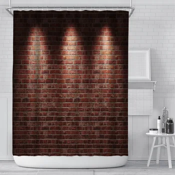 Retro stiliaus medinės durys dušo užuolaidos vonios užuolaidų audinys atsparus vandeniui poliesterio diržo kablys, užuolaidų, namų puošybai