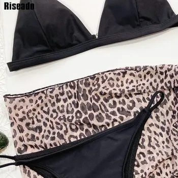 Riseado push up moterų maudymosi kostiumėlį, seksualus bikini leopard 