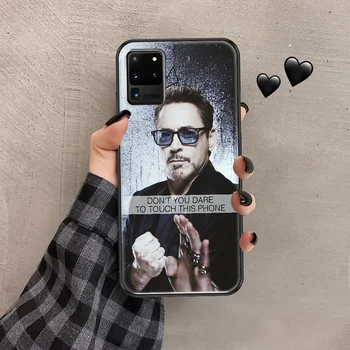 Robert Downey Jr Telefono dėklas, Skirtas Samsung Galaxy Note 4 8 9 10 20 S8 S9 S10 S10E S20 Plius UITRA Ultra black mados coque 3D