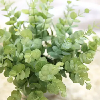 Rudens Stilius Eukalipto Lapų Patalpų Modeliavimas Šilko Augalų Netikrą Gėlės Filialas Vazoninių Mažas Krūva Eukalipto Pinigų Lapų