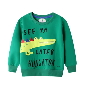 Rudenį, Pavasarį Europos Ir Amerikos Stiliaus Prekės ženklo Berniukas Ir Mergaitė Megztinis Krokodilas Medvilnės ilgomis rankovėmis Vaikų Viršų