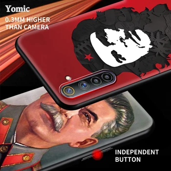 Rusijos Stalino Tsrs Coque už Realme C3 6 5 7 XT X50 C11 C21 Juoda Mobilųjį Telefoną Atvejais, 7i C15 X7 Pro V15 5G TPU Minkštas Viršelis Capas