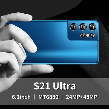 S21 Ultra Pasaulio Versija 6.1 Colio 6+128GB 24+48MP 11 Core 4G 5G LTE Pigių Išmaniųjų Telefonų 