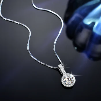 S925 Sterlingas Sidabro Karoliai Pakabukas moterų imitacija deimantų turas visą deimantų dovana