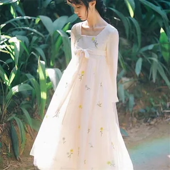 Saldus Moterims, Elegantiška Suknelė Vasaros Kinų Stiliaus Pagerėjo Hanfu Suknelė ilgomis Rankovėmis Aikštėje Apykaklės moteriški Drabužiai Rudens 2021
