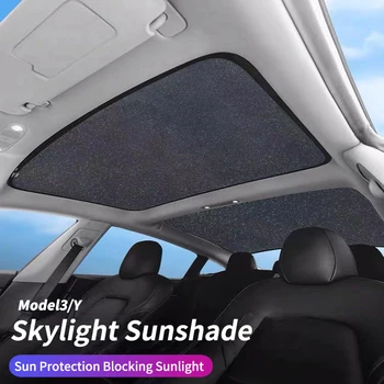 Saulės Atspalvių Stoglangiu Tesla Model 3 17-21 ir Y skėtį nuo saulės Liukas Padengti Žvaigždėtas Dangus Juodas Pilkas Stilius Blokuotų Saulės UV