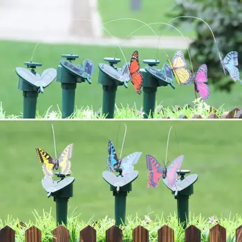 Saulės energija Varomas Skraidantis Plunksnų Sparnas/drugelis Netikrą Hummingbird Plaukioja Vinguriuoti Dirbtinių Paukščių Kiemas, Sodas Ornamentas, Papuošimas