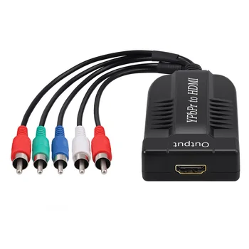 Scaler HDMI suderinamus su RGB Component 5 RCA YPbPr Vaizdo + R/L 1080P Audio Converter Adapteris TELEVIZIJA PC TVBOX,VHS,VCR,DVD