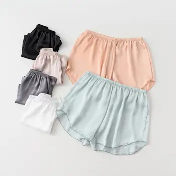Seksualus Mados Satino Moterų Pajama Šortai 2021 M. Vasaros Moterų Korėjos Stiliaus Mielas Elastiniu Juosmeniu Plius Dydis Kietas Kietas Sleepwear Dugnas