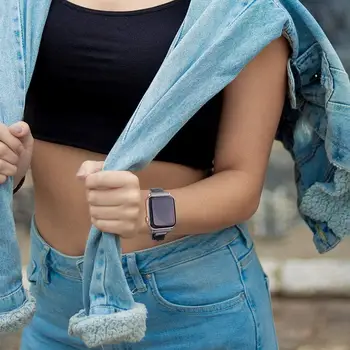Silikono Dirželis Apple watch band 44 mm 40mm correa iWatch juosta 38mm 42mm Slim Blizgučiai apyrankę watchband už serie 6 5 4 3 SE
