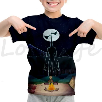 Sirena Galvos 3D Print T-Shirt Naujas Siaubo Žaidimas Streetwear Paauglys Mados Marškinėliai Hip-Hop Vaikų Vaikai Tees Viršūnes Berniukas, Mergaitė, Marškinėlius