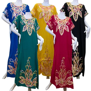 Siuvinėjimas Medvilnės Abaja Dubajus Afrikos Suknelės Moterims Skraiste Longue Femme Musulmane Islamas Drabužių Turkija Kaftan Eid Mubarakas