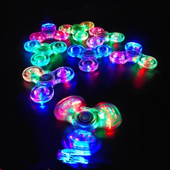Skaidrus LED Šviesos Fidget Suktuko Ranką į Viršų Spinner EDC Spiner Vaikams Suaugusiųjų Žaislas