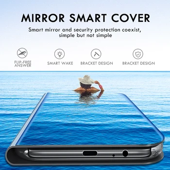Smart Veidrodis, Telefono Dėklas, Skirtas Samsung Galaxy A7 2018 A6 A8 Plus A3 A5 A9 Star J3 Skyrius J4 J6 J8 J2 J5 J7 Premjero Pro 2017 Apversti Atvejais Dangtis