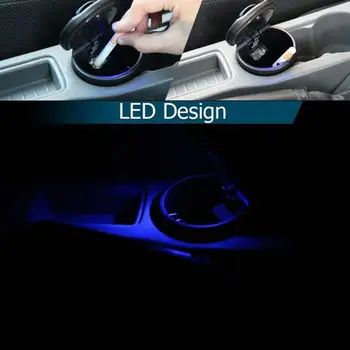 Specialių automobilių peleninę Automobilio peleninę LED šviesos Specialių automobilių plastiko juoda peleninė I7M6