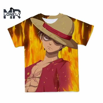 SummerHot Pardavimo 3D Marškinėliai Vyrams Luffy Anime One Piece Spausdinimo Animacinių filmų Hip-Hop Japonija T-shirt Luffy Zoro Grafinis Mados Marškinėlius