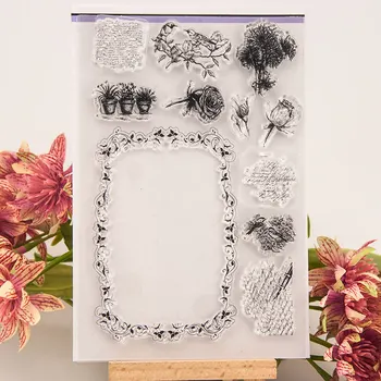 T5118 Silikono Aiškių Ženklų Scrapbooking Gėlių Dekoracija Įspaudas Katalogą Amatų Gumos Antspaudas Įrankiai Naujas