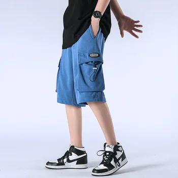 TFU Vyrų 2021 m. Vasarą Hip-Hop Pusės Sagtis Multi Kišenės Krovinių Šortai Vyrams Mados Atsitiktinis Trumpos Kelnės Streetwear Haremo Kelnės