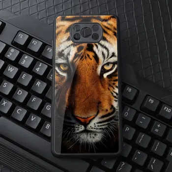 Tigras, leopardas, Liūtas Fotoaparato Apsauga, Telefono Dėklai Xiaomi POCO M3 X3 NFC F2 Pro X2 Miško Gyvūnai Atgal Apima Vyrų Sunku Juoda