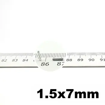 Tikslumo Micro Magneto Cilindrą 1.5x7 mm Neodimio Jutiklis NdFeB Magnetai Cilindro Super Magnetas 100vnt