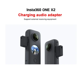 Tinka Insta360 VIENAS X2 originaliems Laiko Baterija Hub Mini Mikrofono Adapteris Įkrovimo Garso Išorinis Adapteris