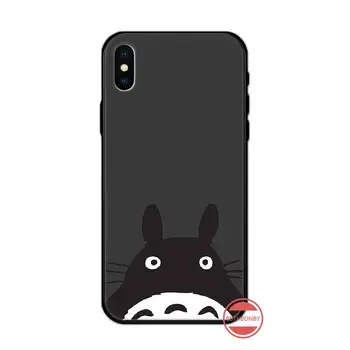 Totoro Chihiro Miyazaki yra mielas Black Soft Shell Telefono dėklas 