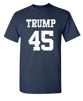 Trump 45 Juokinga Politinis Didžiosios Vėl Naujovė Grafinis Sarkastiškas Marškinėliai Medvilnės Derliaus Tees Marškinėliai