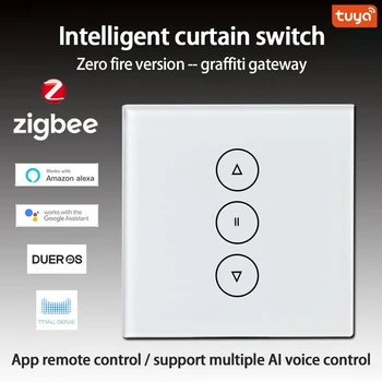 Tuya Smart Gyvenimo ZigBee 3.0 Skiedra Užuolaidų Langinių Jungiklis Ritinio Užrakto Elektros Varikliu 