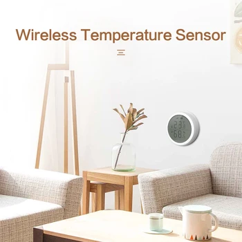 Tuya Smart Home ZigBee Temperatūros Ir Drėgmės Jutiklis Patalpų Termometras Su Drėgmėmačiu LED Ekranas, Veikia Su Alexa, Google