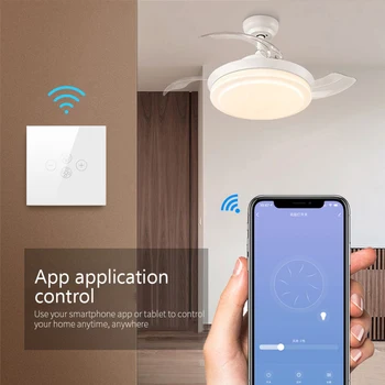 Tuya Wifi Ventiliatorius Šviesos Jungiklio, Smart Ventiliatorius Lempos Jungiklis su Įvairių Greitis Balsu Kontroliuojamos Alexa 