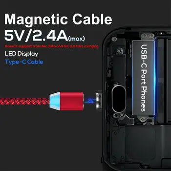 UNIJA 360° kampu, Magnetinis Kabeliai 2.4 Greito Įkrovimo Kabeliai, Micro USB Kabelį, Tipas C Kabelis USB C Kabelio 