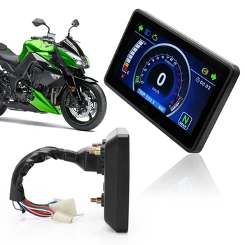 Universalus Motociklas LCD Ekranas Grupių Keičiamų Spidometras Multi-Funkcija Priemonė 1,2,4 Cilindrų Motociklą