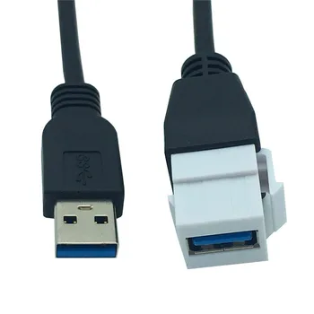 USB 2.0 & 3.0 Vyrų Vyrų į moterį, Moteris Panel Mount Įdėkite Adapterį Lizdo Plokštė, 0,2 m