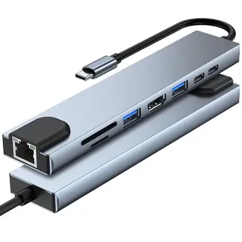 Usb C Docking Station Multi Hub Dual HDMI Suderinamus RJ45 VGA USB3.0 Audio Adapteris, Skirtas 