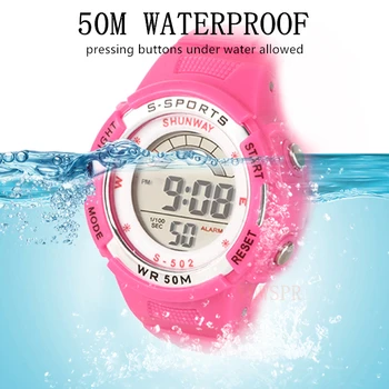 Vaikai Elektroninių Žiūrėti Skaitmeninę Sporto Plaukimo 50M atsparumas Vandeniui Laikrodžiai Berniukų, Mergaičių LED Watchband Vaikams Laisvalaikio Laikrodis Dovana 502