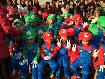 Vaikų, šeimos Funy Cosplay Kostiumas berniukui, mergina Super Mario, Luigi Broliai Santechnikas Fancy Dress Up Šalies Kostiumų Mielas Kostiumas Vaikams