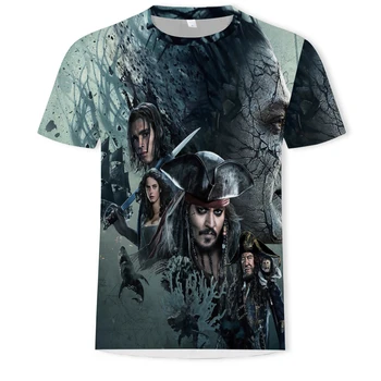Vasaros Mados vyriški T-shirt 3D Piratų Kapitonas Spausdinti Atsitiktinis marškinėliai Fantazijos Drabužių Azijos Dydis 2XS-5XL vyriški T-Shirt