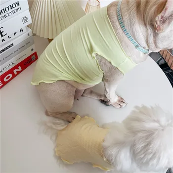 Vasarą šuo kvėpuojantis paprasta vientisos spalvos liemenė pet drabužiai veislės kalytę Maltiečių mažų ir vidutinio dydžio šunims