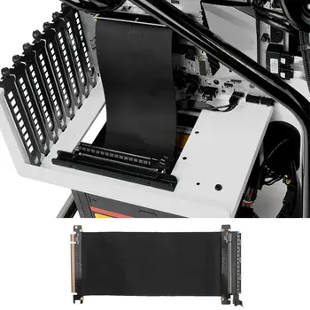 Važiuoklės PCI Express 16x Lankstus Kabelis Kortelės Aukšto Greičio Išplėtimo Prievado Adapteris Riser Card Kompiuteris PC Pridėti Kortelės