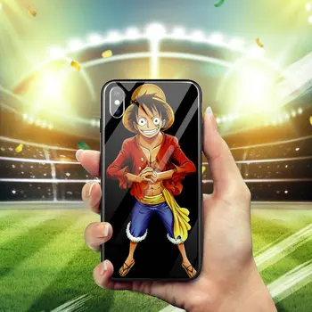 Vienas Gabalas Luffy Anime Grūdinto Stiklo Mobiliojo Telefono dėklas 