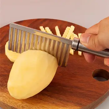 Vingiuoti Cutter Virtuvės Peilis Nerūdijančio Plieno Banga Cutter Bulvių Banga Peilis Prancūzijos Mailius Cutter Daržovių Kepimo Įrankis