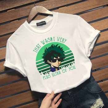 Viršūnės Mano Herojus akademinės bendruomenės Boku Anime Marškinėlius Vasaros Trumpas Rankovės Marškinėliai Moterims, Kad Nebuvo Labai Plus Ultra Jus Juokingi T Marškinėliai Tee