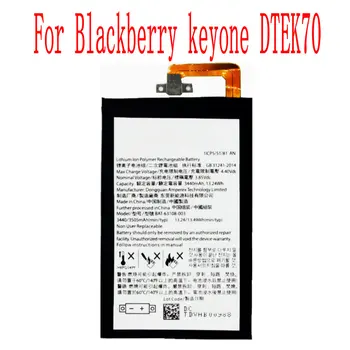 Visiškai nauji aukštos kokybės 3440mAh GPGB-63108-003 Baterija Blackberry keyone DTEK70 Mobilusis Telefonas